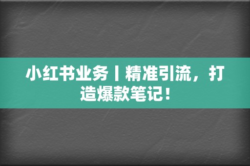 小红书业务丨精准引流，打造爆款笔记！  第2张