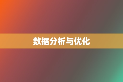 数据分析与优化