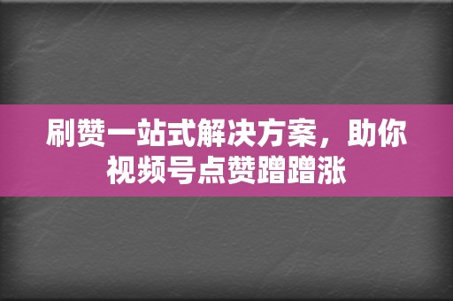 刷赞一站式解决方案，助你视频号点赞蹭蹭涨  第2张