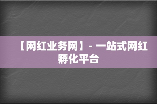 【网红业务网】- 一站式网红孵化平台