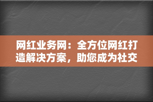 网红业务网：全方位网红打造解决方案，助您成为社交媒体红人  第2张