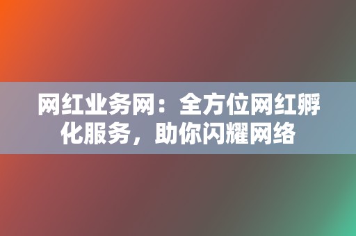 网红业务网：全方位网红孵化服务，助你闪耀网络  第2张