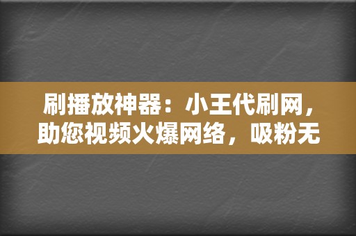 刷播放神器：小王代刷网，助您视频火爆网络，吸粉无数！  第2张