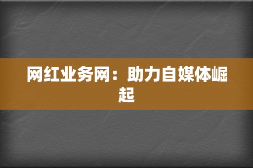 网红业务网：助力自媒体崛起  第2张