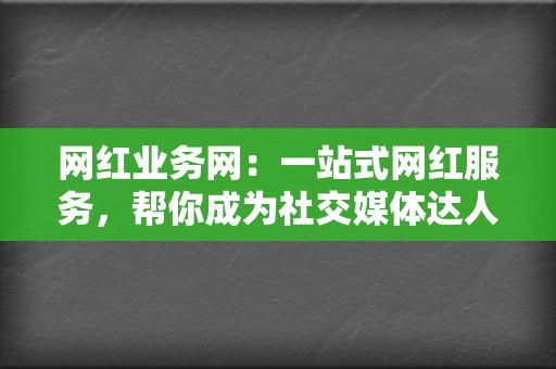 网红业务网：一站式网红服务，帮你成为社交媒体达人  第2张