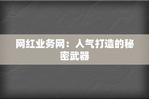 网红业务网：人气打造的秘密武器