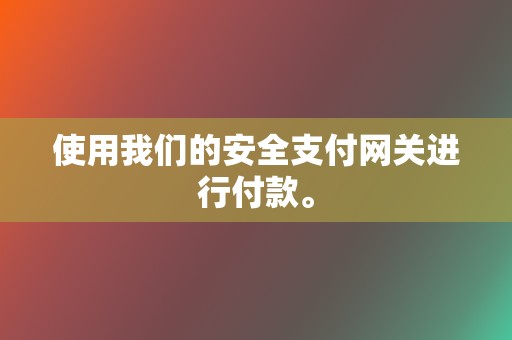 使用我们的安全支付网关进行付款。