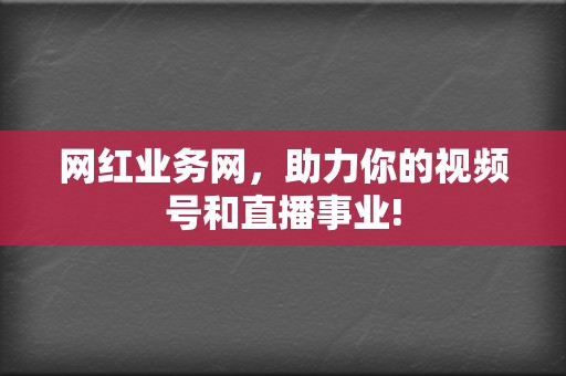 网红业务网，助力你的视频号和直播事业!  第2张