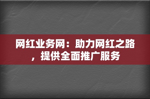 网红业务网：助力网红之路，提供全面推广服务