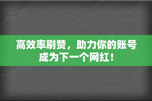 高效率刷赞，助力你的账号成为下一个网红！  第2张