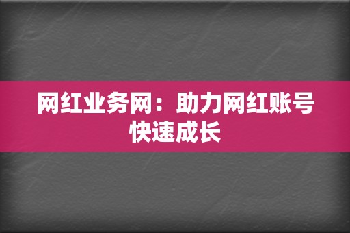 网红业务网：助力网红账号快速成长  第2张