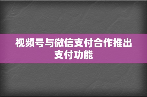 视频号与微信支付合作推出支付功能  第2张