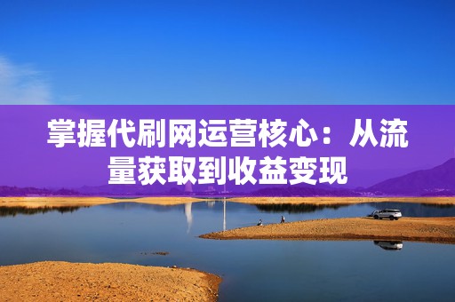 掌握代刷网运营核心：从流量获取到收益变现