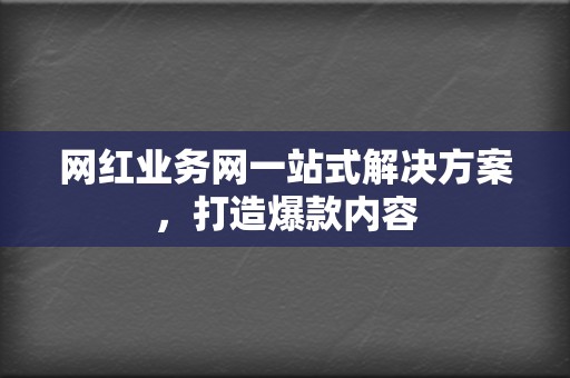 网红业务网一站式解决方案，打造爆款内容  第2张