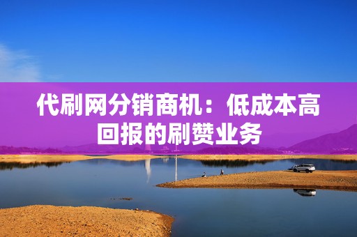 代刷网分销商机：低成本高回报的刷赞业务  第2张