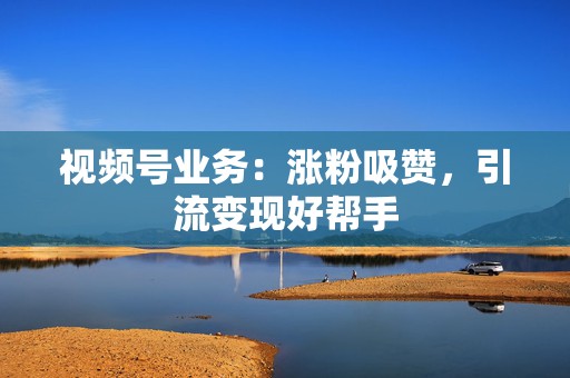 视频号业务：涨粉吸赞，引流变现好帮手