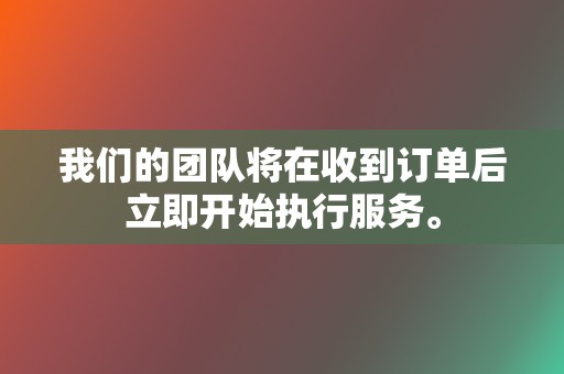 我们的团队将在收到订单后立即开始执行服务。  第2张