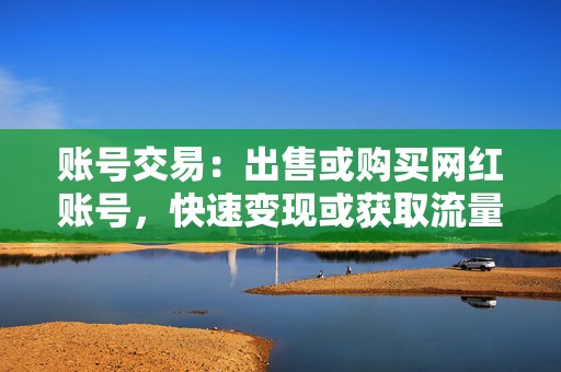 账号交易：出售或购买网红账号，快速变现或获取流量！