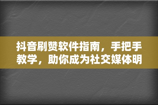 抖音刷赞软件指南，手把手教学，助你成为社交媒体明星