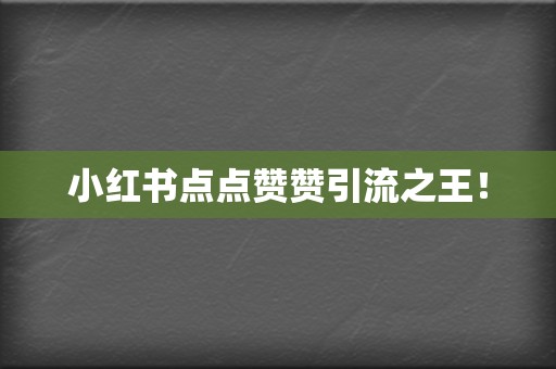 小红书点点赞赞引流之王！